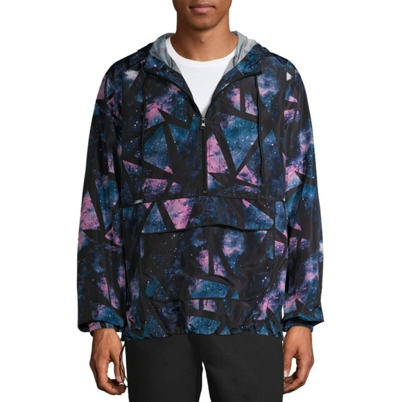 🌠 Wind breaker with night sky galaxy pattern. Like new. Mens size small. - Picture 3 of 14